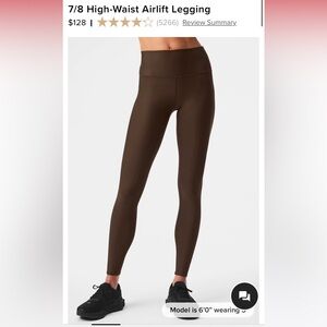 alo 7/8 high-rise airlift legging in espresso